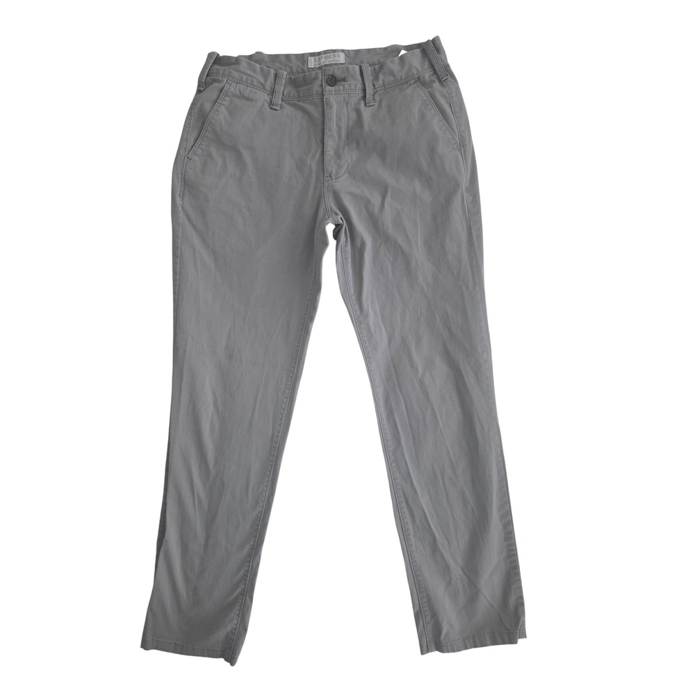 Express Skinny Fit Hayden Grey Chino Pants Womens 28/32 Cotton Blend Trousers